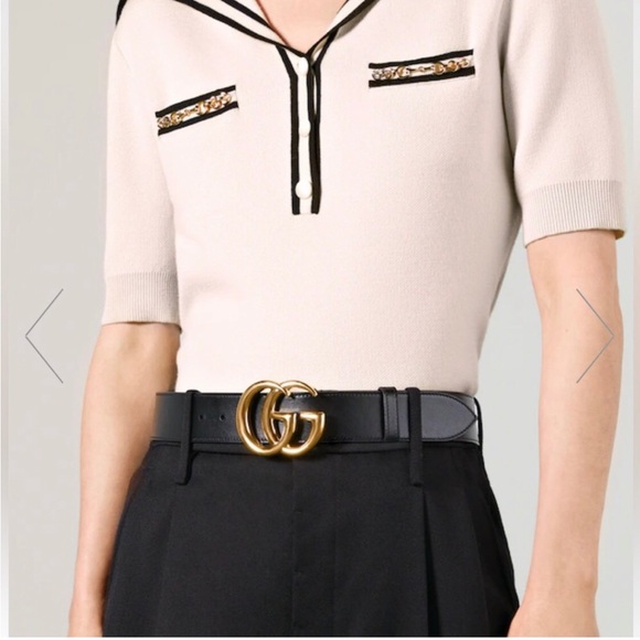 GUCCI GG MARMONT LEATHER WIDE BELT - Picture 3 of 4